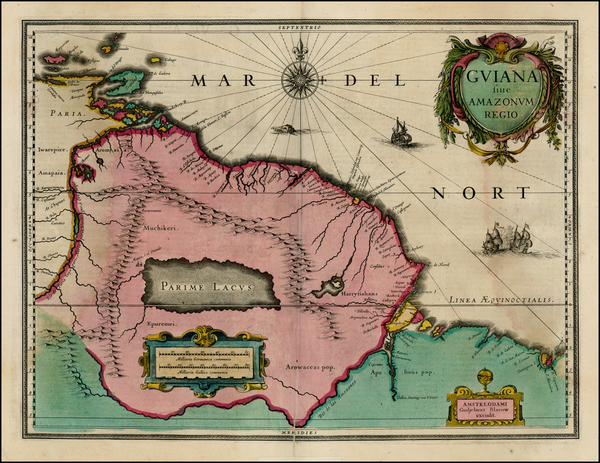 5-South America and Brazil Map By Willem Janszoon Blaeu