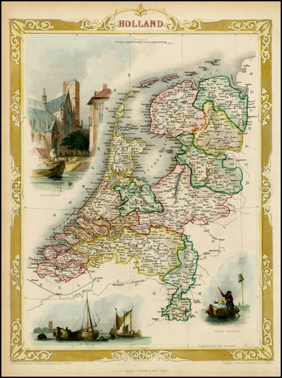 17-Netherlands Map By John Tallis