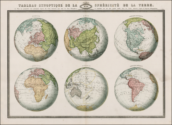 41-World, World and Curiosities Map By F.A. Garnier