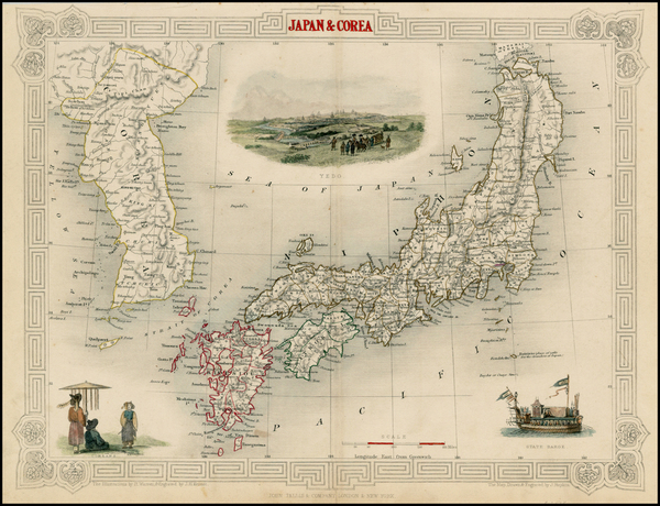 95-Japan and Korea Map By John Tallis