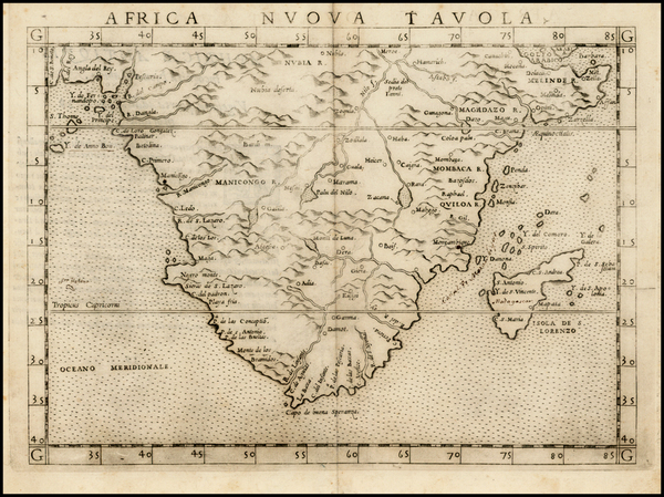 16-South Africa Map By Girolamo Ruscelli