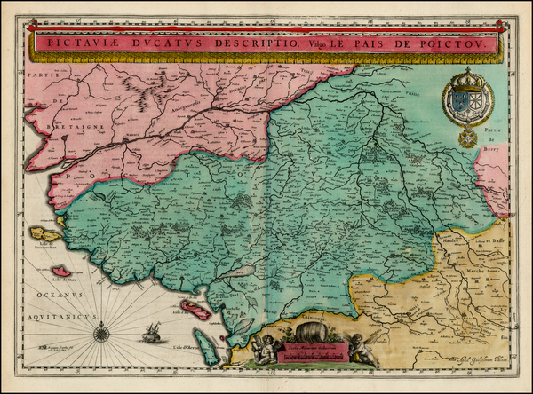 6-France and Grand Sud-Ouest Map By Willem Janszoon Blaeu