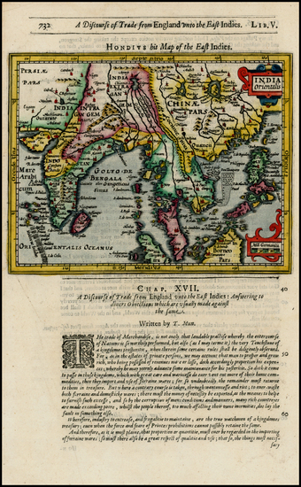 29-India, Southeast Asia and Central Asia & Caucasus Map By Jodocus Hondius / Samuel Purchas