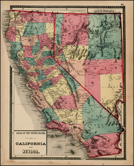 27-California Map By Henry Francis Walling  &  OW Gray