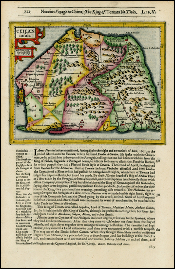 55-India and Other Islands Map By Jodocus Hondius / Samuel Purchas