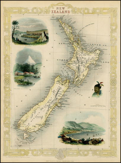 29-New Zealand Map By John Tallis