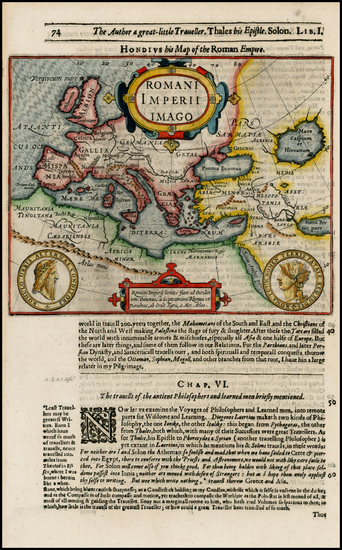 41-World, Europe and Mediterranean Map By Jodocus Hondius / Samuel Purchas