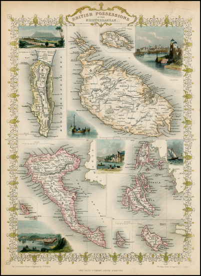 87-Mediterranean and Balearic Islands Map By John Tallis