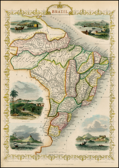 91-South America and Brazil Map By John Tallis