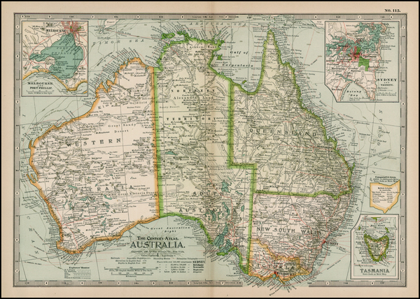 61-Australia Map By The Century Company