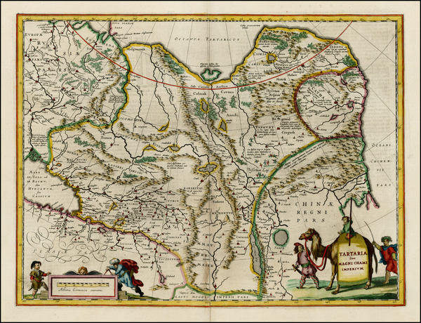 82-China, Central Asia & Caucasus and Russia in Asia Map By Willem Janszoon Blaeu