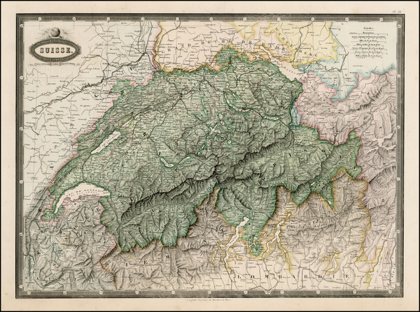 57-Switzerland Map By F.A. Garnier