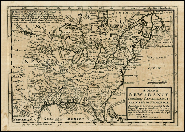 83-United States, Midwest, Plains and Canada Map By Herman Moll