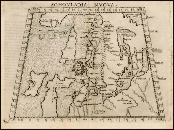 56-Baltic Countries and Scandinavia Map By Girolamo Ruscelli