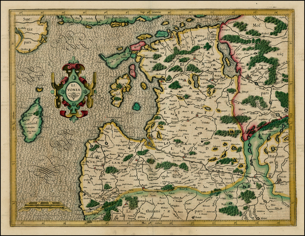 34-Poland and Baltic Countries Map By  Gerard Mercator