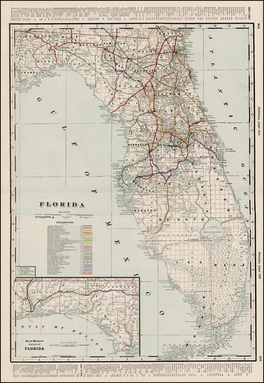 24-Florida Map By George F. Cram