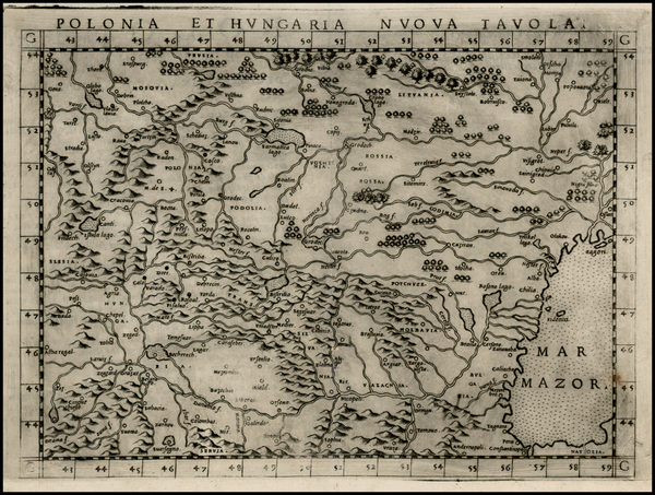 4-Poland, Hungary, Czech Republic & Slovakia and Baltic Countries Map By Girolamo Ruscelli