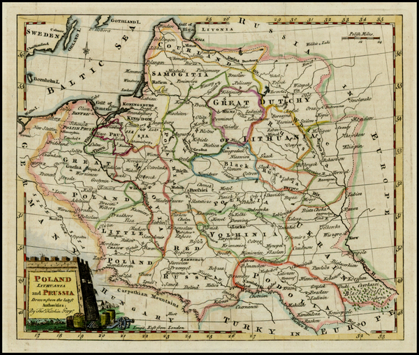 93-Poland, Baltic Countries, Balkans and Germany Map By Thomas Kitchin