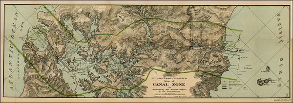 61-Central America Map By Isthmian Canal Commission 