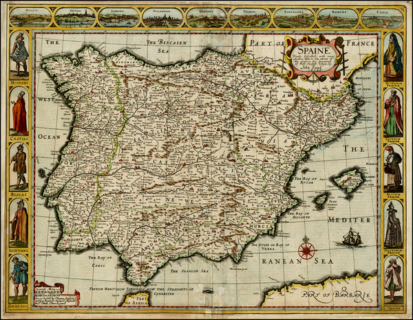 94-Spain and Portugal Map By John Speed