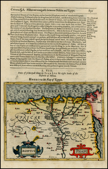 55-Middle East, Egypt and North Africa Map By Jodocus Hondius / Samuel Purchas