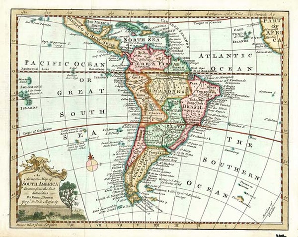 30-South America Map By Emanuel Bowen