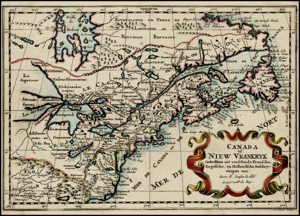 69-New England, Midwest and Canada Map By Nicolas Sanson