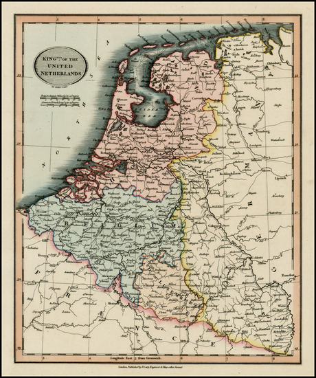64-Netherlands Map By John Cary