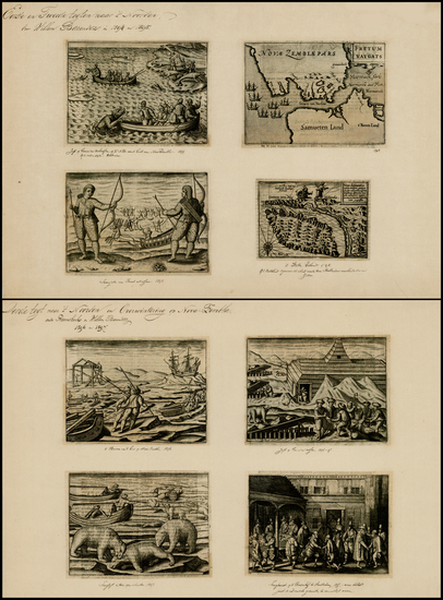 3-Polar Maps, Russia and Scandinavia Map By Henricus Hondius / Willem Barentsz