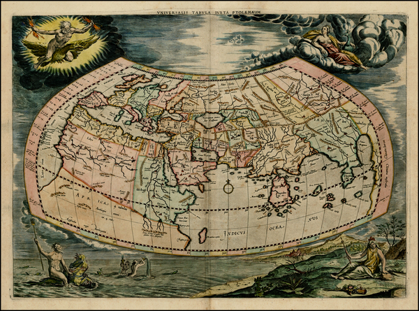 32-World and World Map By  Gerard Mercator