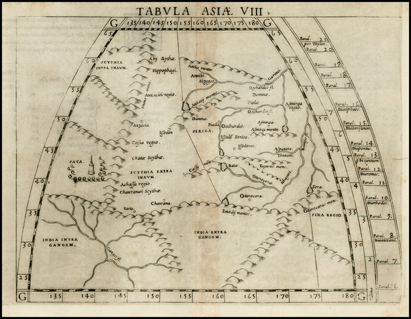 34-India and Central Asia & Caucasus Map By Girolamo Ruscelli