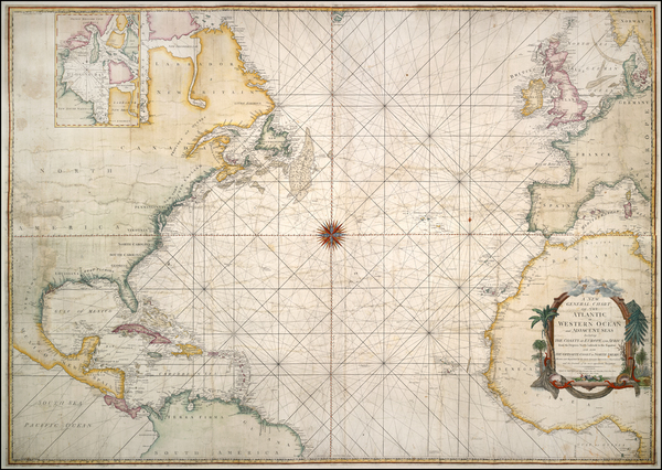 21-Atlantic Ocean, North America, Caribbean, South America and West Africa Map By Sayer & Benn