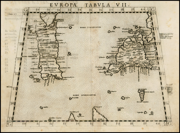 14-Italy, Mediterranean and Balearic Islands Map By Girolamo Ruscelli