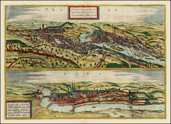 69-Czech Republic & Slovakia Map By Georg Braun  &  Frans Hogenberg