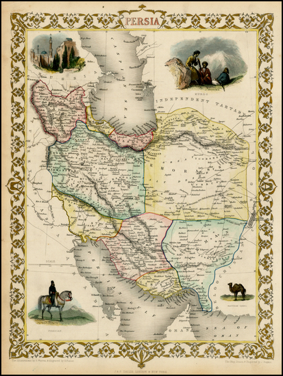 98-Central Asia & Caucasus and Middle East Map By John Tallis