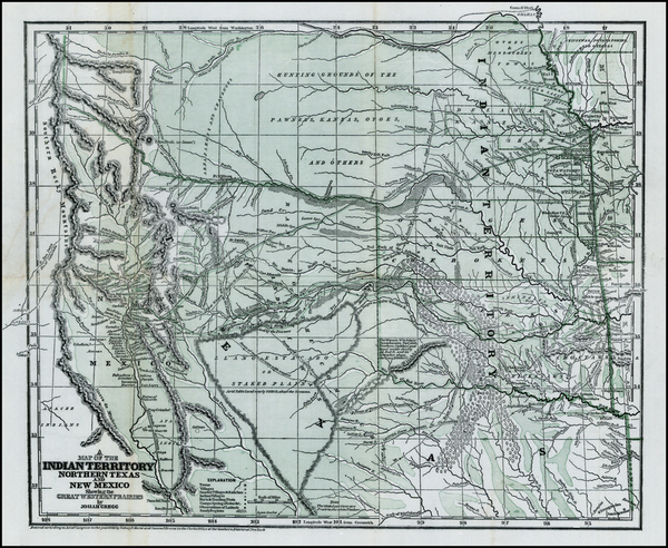 2-Texas, Plains, Southwest and Rocky Mountains Map By Josiah Gregg