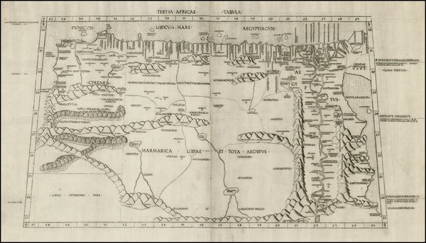 30-Africa, Africa, Egypt and North Africa Map By Claudius Ptolemy / Conrad  Swenheym 