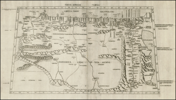 98-Africa, Africa, Egypt and North Africa Map By Claudius Ptolemy / Conrad  Swenheym 