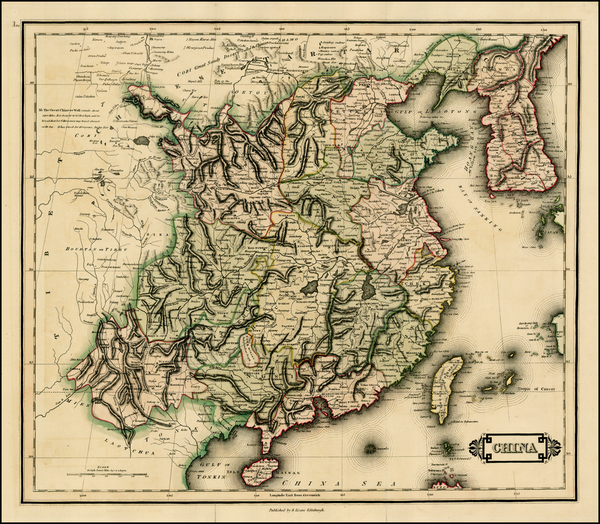 2-China and Korea Map By William Home Lizars