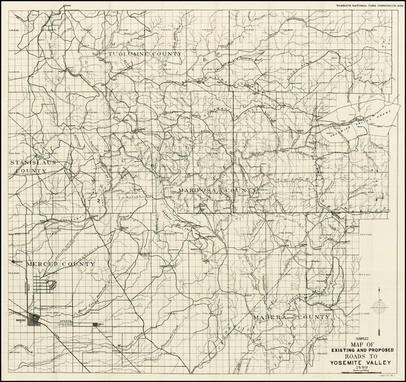 63-Yosemite Map By Yosemite National Park Commission