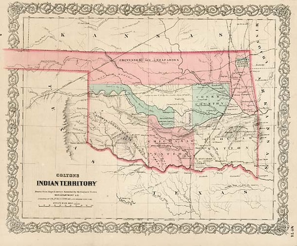 51-Plains and Southwest Map By G.W.  & C.B. Colton