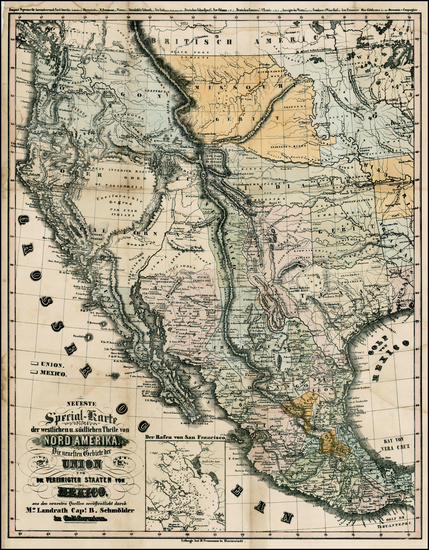 69-Texas, Plains, Southwest, Rocky Mountains and California Map By Bruno Schmolder