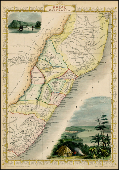 74-South Africa and East Africa Map By John Tallis