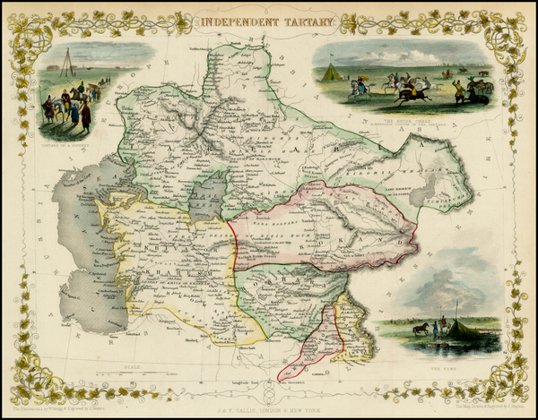 20-India, Central Asia & Caucasus and Russia in Asia Map By John Tallis