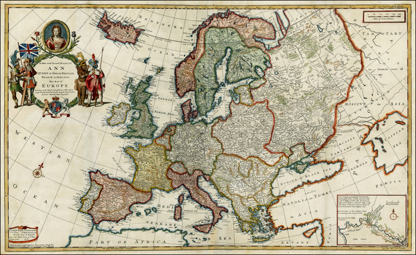 28-Europe and Europe Map By Herman Moll