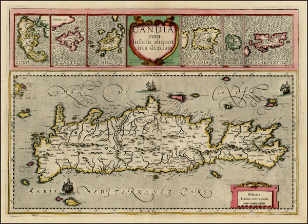 74-Mediterranean, Balearic Islands and Greece Map By Gerard Mercator