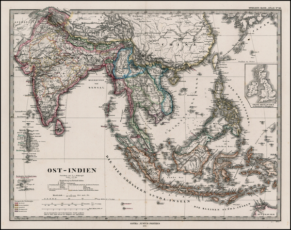 34-India, Southeast Asia and Philippines Map By Adolf Stieler