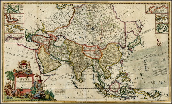 37-Asia, Asia, Australia & Oceania and Oceania Map By Herman Moll