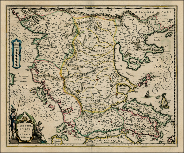 72-Balkans and Greece Map By Willem Janszoon Blaeu