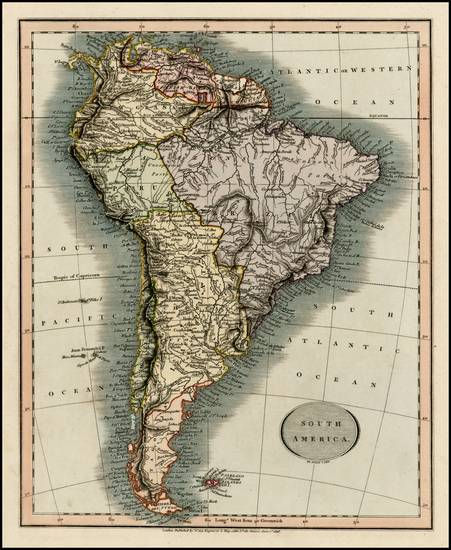 59-South America Map By John Cary